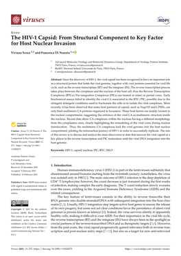 The HIV-1 Capsid: from Structural Component to Key Factor for Host Nuclear Invasion