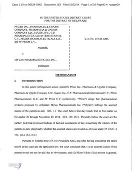 Case 1:10-Cv-00528-GMS Document 163 Filed 10/22/14