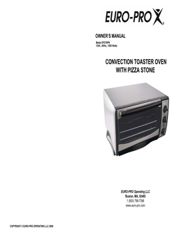 Convection Toaster Oven with Pizza Stone