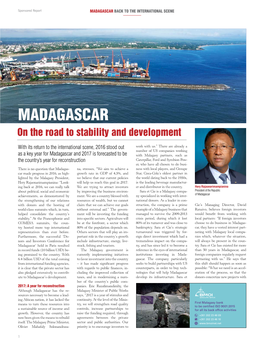 MADAGASCAR: on the Road to Stability and Development