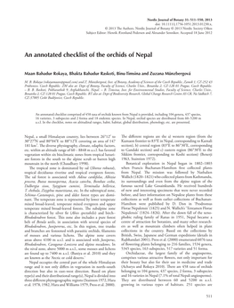 An Annotated Checklist of the Orchids of Nepal