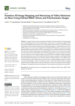 Seamless 3D Image Mapping and Mosaicing of Valles Marineris on Mars Using Orbital HRSC Stereo and Panchromatic Images