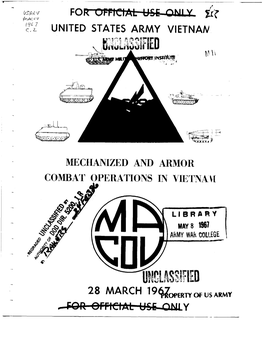 Mechanized and Armor Operations in Vietnam