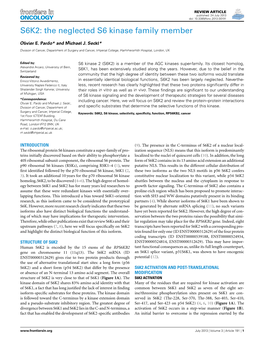 S6K2: the Neglected S6 Kinase Family Member