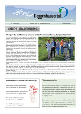 Deggenhausertal Amtsblatt Der Gemeinde