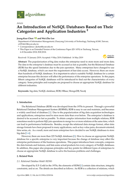 An Introduction of Nosql Databases Based on Their Categories And