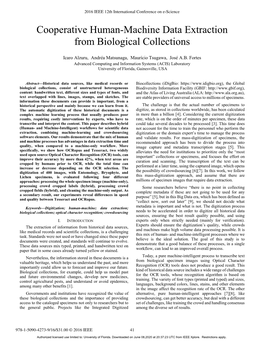 Cooperative Human-Machine Data Extraction from Biological Collections