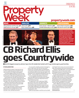 CB Richard Ellis Goes Countrywide 9 World’S Biggest Property Adviser Taps Into UK Residential Market with Huge Estate Agency Partnership