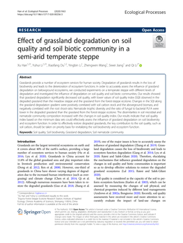 Effect of Grassland Degradation on Soil Quality and Soil Biotic Community In