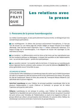 47 Les Relations Avec La Presse