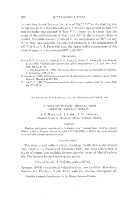 21R0 to Have Iengthened Because the Ratio of Mg2+:Al3+ in the Starting Ma