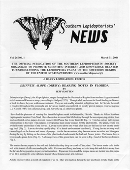 Outhern Lepidopterists' NEUJS