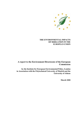 The Environmental Impacts of Irrigation in the European Union