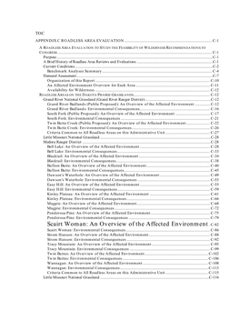 Scairt Woman: an Overview of the Affected Environment. C-82