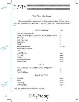 The Parts of a Book