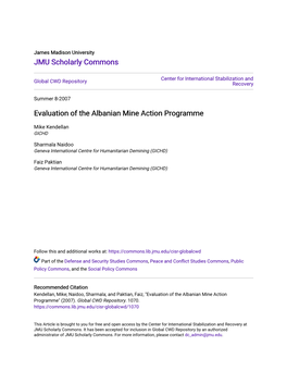 Evaluation of the Albanian Mine Action Programme