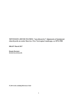 Alignments of Immigrant Churchyards on Center Lines in a New Norwegian Landscape, Ca 1870-1900