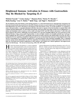 Heightened Immune Activation in Fetuses with Gastroschisis May Be Blocked by Targeting IL-5