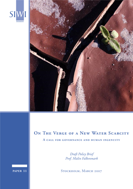 On the Verge of a New Water Scarcity a Call for Governance and Human Ingenuity