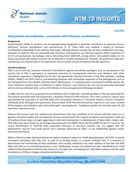 Anticytokine Autoantibodies