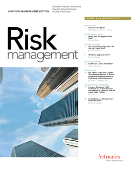 Risk Management, March 2012, Issue 24