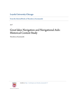 Great Lakes Navigation and Navigational Aids: Historical Context Study Theodore J