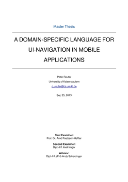 A Domain-Specific Language for Ui-Navigation in Mobile Applications