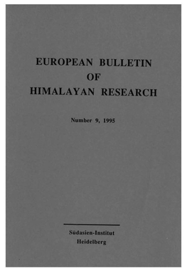 European Bulletin of Himalayan Research (EBHR)