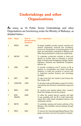 Undertakings and Other Organizations