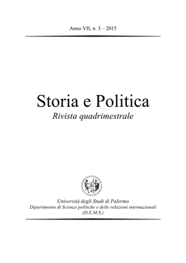 Storia E Politica Rivista Quadrimestrale