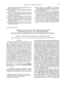 Scrippsiella Velellae Sp. Nov. (Peridiniales) and Gloeodinium Viscum Sp