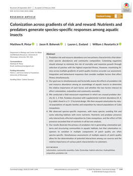 Nutrients and Predators Generate Species‐Specific