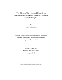 The Effects of Skewness and Kurtosis on Heteroskedasticity-Robust