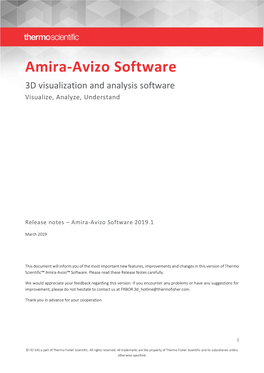 Amira-Avizo Software 3D Visualization and Analysis Software Visualize, Analyze, Understand