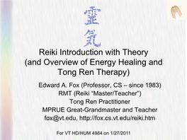 Reiki Level I Class