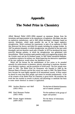 Appendix the Nobel Prize in Chemistry