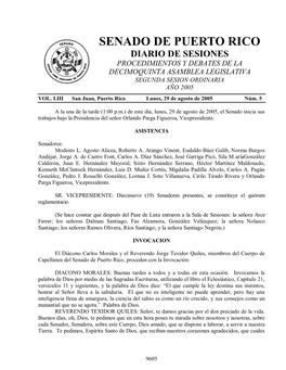 Diario De Sesiones Procedimientos Y Debates De La Decimoquinta Asamblea Legislativa Segunda Sesion Ordinaria Año 2005 Vol