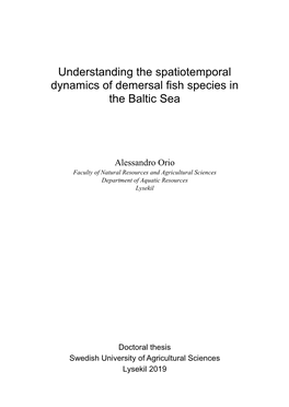 Understanding the Spatiotemporal Dynamics of Demersal Fish Species in the Baltic Sea