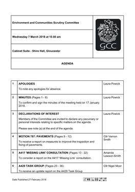 (Public Pack)Agenda Document for Environment and Communities