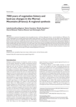 7000 Years of Vegetation History and Land-Use Changes in the Morvan