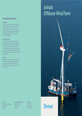 Anholt Offshore Wind Farm Main Suppliers and Partners