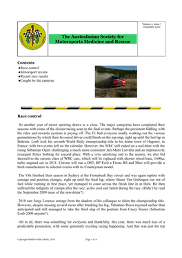 The Australasian Society for Motorsports Medicine and Rescue