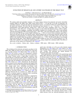 Evolution of Molecular and Atomic Gas Phases in The