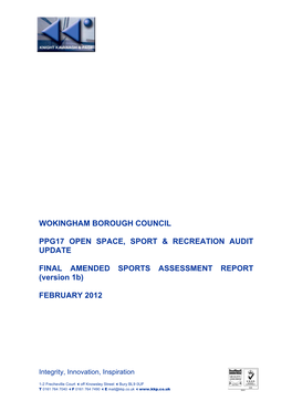FINAL AMENDED SPORTS ASSESSMENT REPORT (Version 1B)
