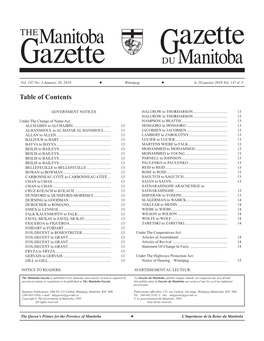 Gazette GDU Manitoba Vol