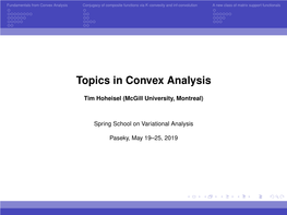 Topics in Convex Analysis