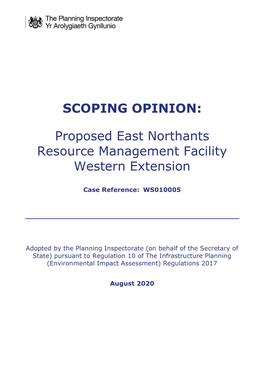 SCOPING OPINION: Proposed East Northants Resource Management