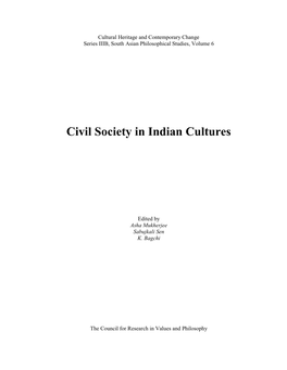 Civil Society in Indian Cultures