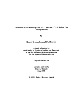 A Thesis Submitted Tu the Faculty of Graduate Studies and Research in Partial Nfilment of the Requirements for the Degree of Master of Arts