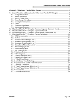 Chapter 9: Office-Based Placebo Vision Therapy